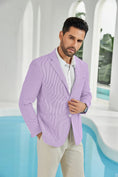 Charger l'image dans la visionneuse de la galerie, Seersucker Striped Men's Summer Blazer
