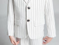 Bild in Galerie-Betrachter laden, White Striped Modern 5 Piece Boy's Formal Suits
