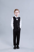 Cargar la imagen en la vista de la galería, Black Formal Tuxedo 5 Piece Boys Suits
