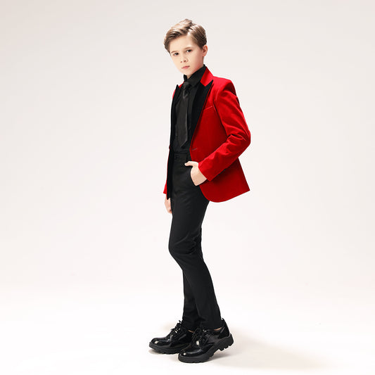 Red Velvet 5 Piece Boy's Formal Boys Suits