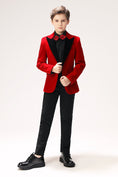 Load image into Gallery viewer, Red Velvet 5 Piece Boy's Formal Boys Suits
