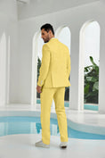 Cargar la imagen en la vista de la galería, Seersucker Double Breasted Blazer Pants 2 Piece Men's Summer Suit
