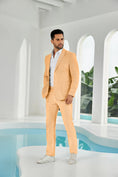 Bild in Galerie-Betrachter laden, Seersucker Striped Blazer Pants 2 Piece Men's Summer Suit
