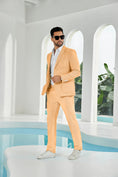 Bild in Galerie-Betrachter laden, Seersucker Striped Blazer Pants 2 Piece Men's Summer Suit
