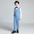 Charger l'image dans la visionneuse de la galerie, Light Blue Plaid Elegant Formal 5 Piece Boys Suits
