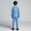 Load image into Gallery viewer, Light Blue Plaid Elegant Formal 5 Piece Boys Suits
