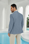 Cargar la imagen en la vista de la galería, Seersucker Striped Men's Summer Blazer
