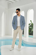 Cargar la imagen en la vista de la galería, Seersucker Striped Men's Summer Blazer
