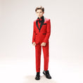 Load image into Gallery viewer, Red Toddler Tuxedo 5 Pieces Wedding Outfit
