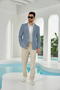 Bild in Galerie-Betrachter laden, Seersucker Striped Men's Summer Blazer
