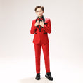 Load image into Gallery viewer, Red Toddler Tuxedo 5 Pieces Wedding Outfit
