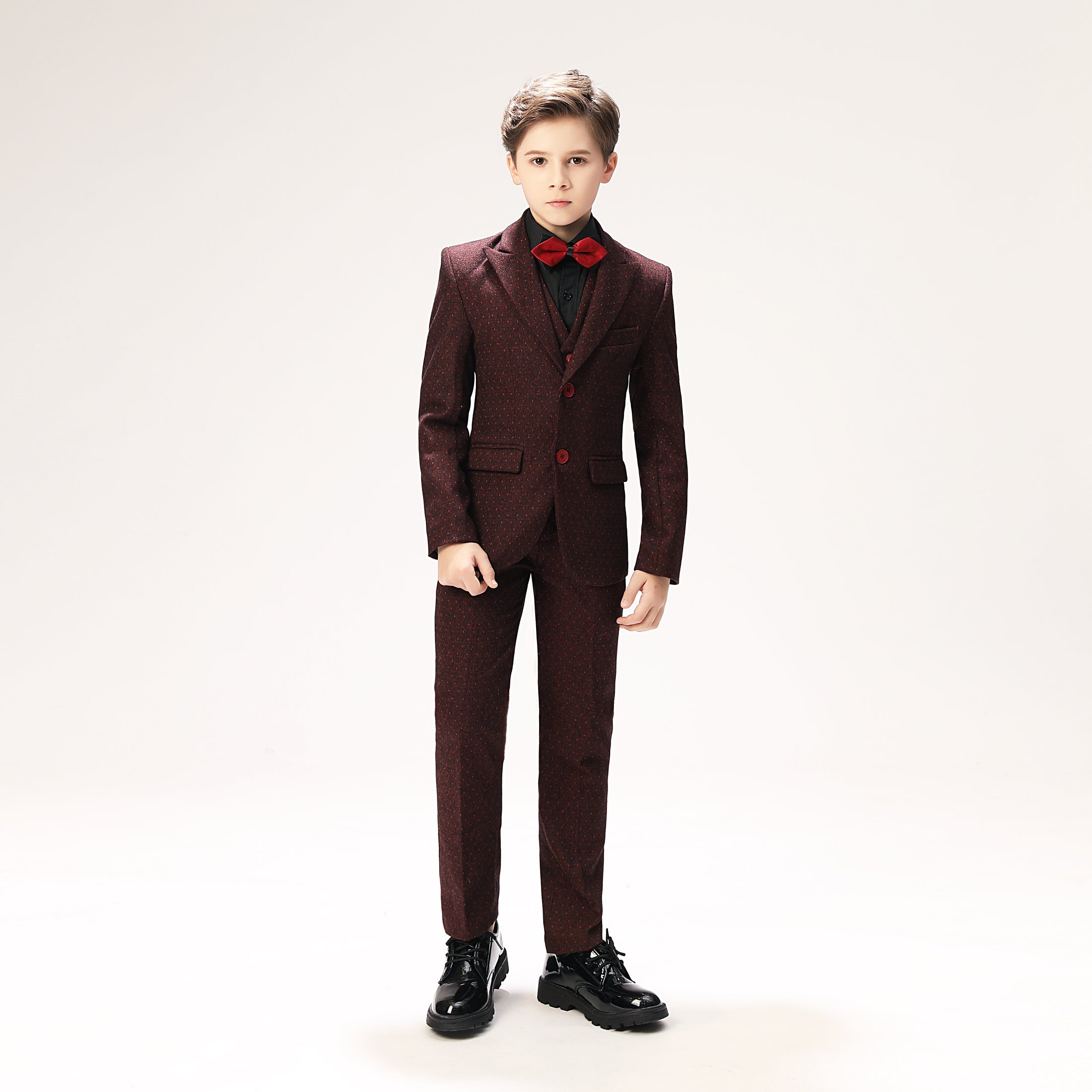 Red Polka Dot Party Banquet 5 Piece Boys Suits