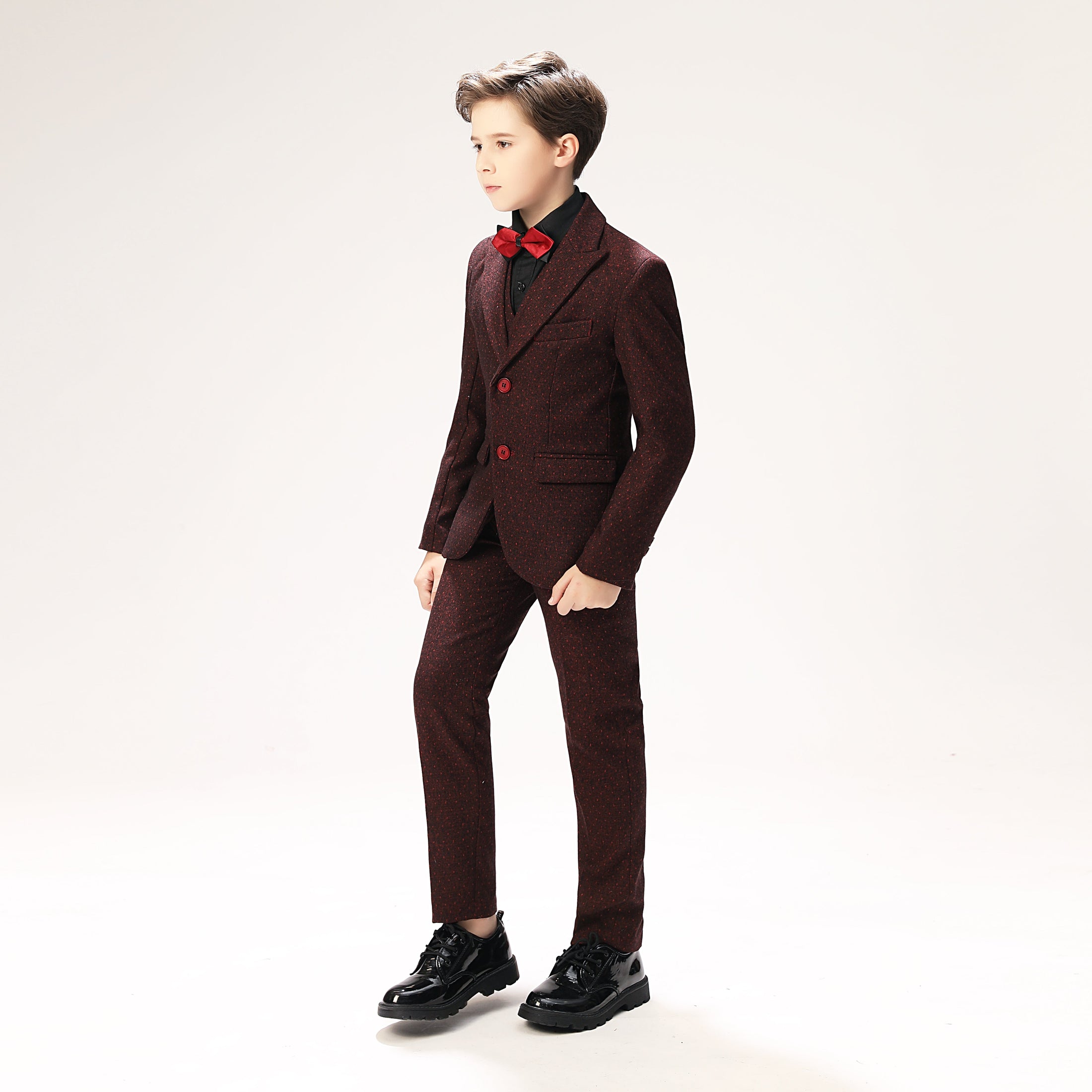 Red Polka Dot Party Banquet 5 Piece Boys Suits