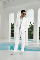 Seersucker Double Breasted Blazer Pants 2 Piece Men's Summer Suit