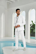 Charger l'image dans la visionneuse de la galerie, Seersucker Double Breasted Blazer Pants 2 Piece Men's Summer Suit
