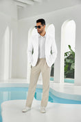 Cargar la imagen en la vista de la galería, Seersucker Striped Men's Summer Blazer
