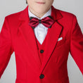 Charger l'image dans la visionneuse de la galerie, Red Boys Formal Blazer, Elegant School Jacket
