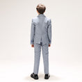 Cargar la imagen en la vista de la galería, Black-and-white Plaid Elegant 5 Piece Boys Suits
