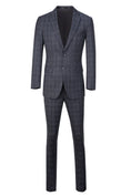 Charger l'image dans la visionneuse de la galerie, Dark Grey Plaid Men's 3 Piece Suits
