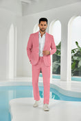 Bild in Galerie-Betrachter laden, Seersucker Striped Blazer Pants 2 Piece Men's Summer Suit
