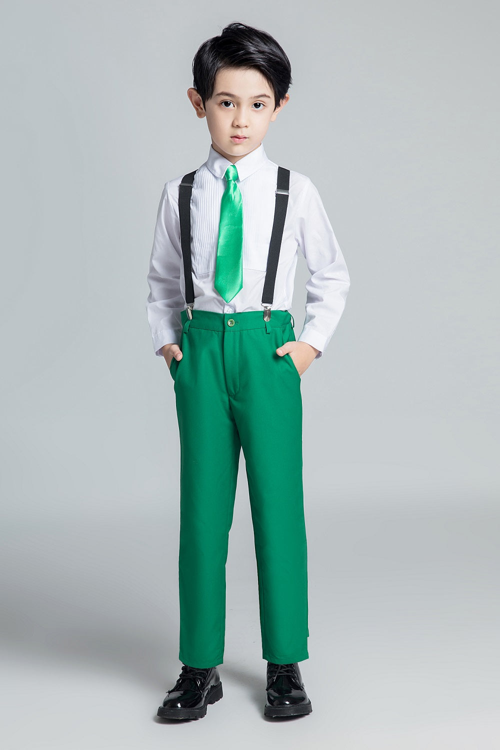 Green Kid Boys Classic 5 Piece Boys Suits