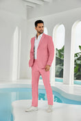 Bild in Galerie-Betrachter laden, Seersucker Striped Blazer Pants 2 Piece Men's Summer Suit
