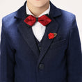 Load image into Gallery viewer, Navy Woolen Elegant 5 Piece Boys Suits
