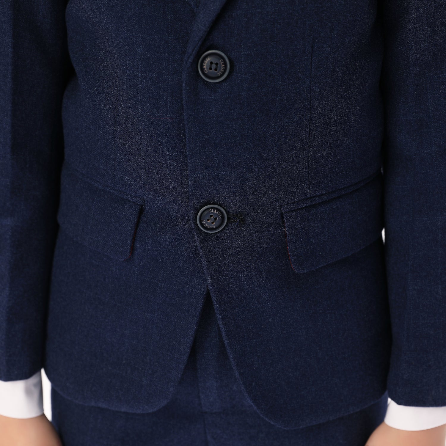 Navy Woolen Elegant 5 Piece Boys Suits