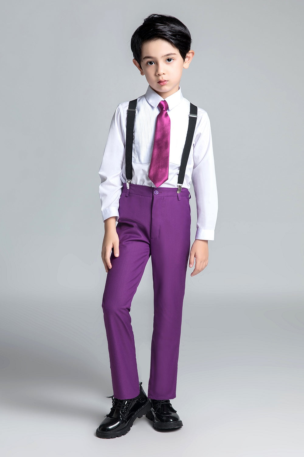 Purple Kid Boys Classic 5 Piece Boys Suits