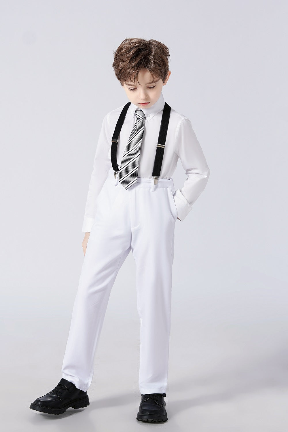 White Tuxedo 5 Piece Boys Suits