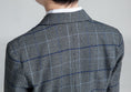 Bild in Galerie-Betrachter laden, Dark Gray Plaid Fashion 5 Piece Boys Suits
