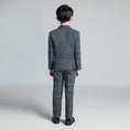 Charger l'image dans la visionneuse de la galerie, Dark Gray Plaid Fashion 5 Piece Boys Suits
