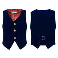 Load image into Gallery viewer, Navy Velvet 2 Piece Kids Boys' Vest and Pants Dress Suits Set
