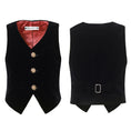 Charger l'image dans la visionneuse de la galerie, Black Velvet 2 Piece Kids Boys' Vest and Pants Dress Suits Set
