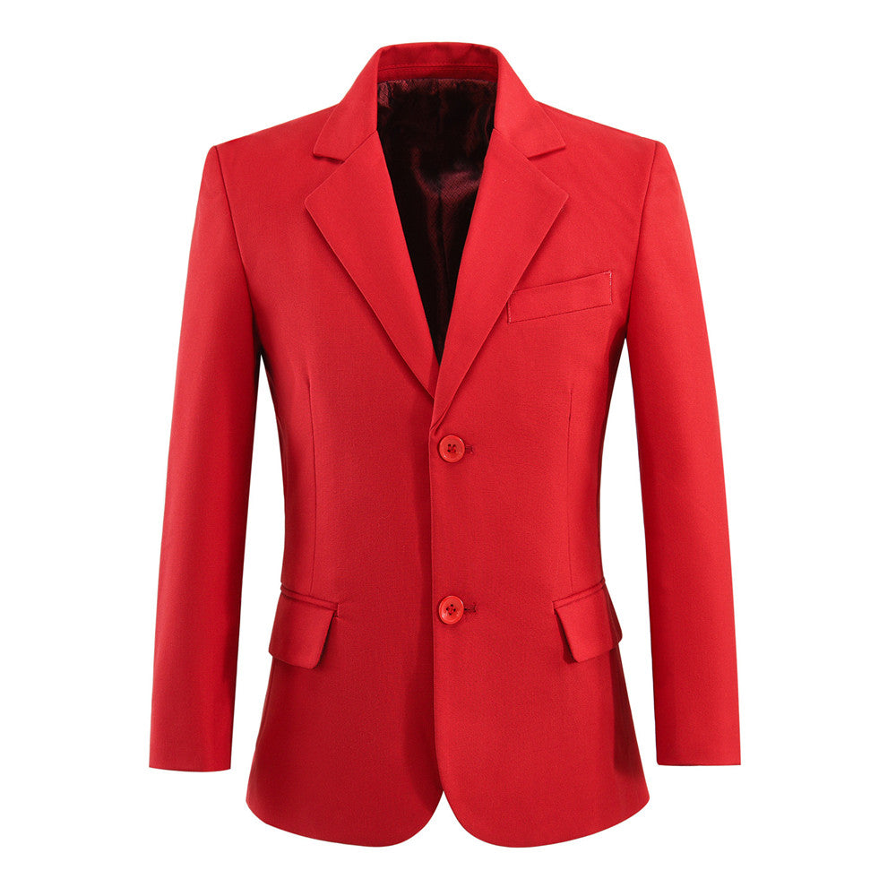 Red Boys Formal Blazer, Elegant School Jacket