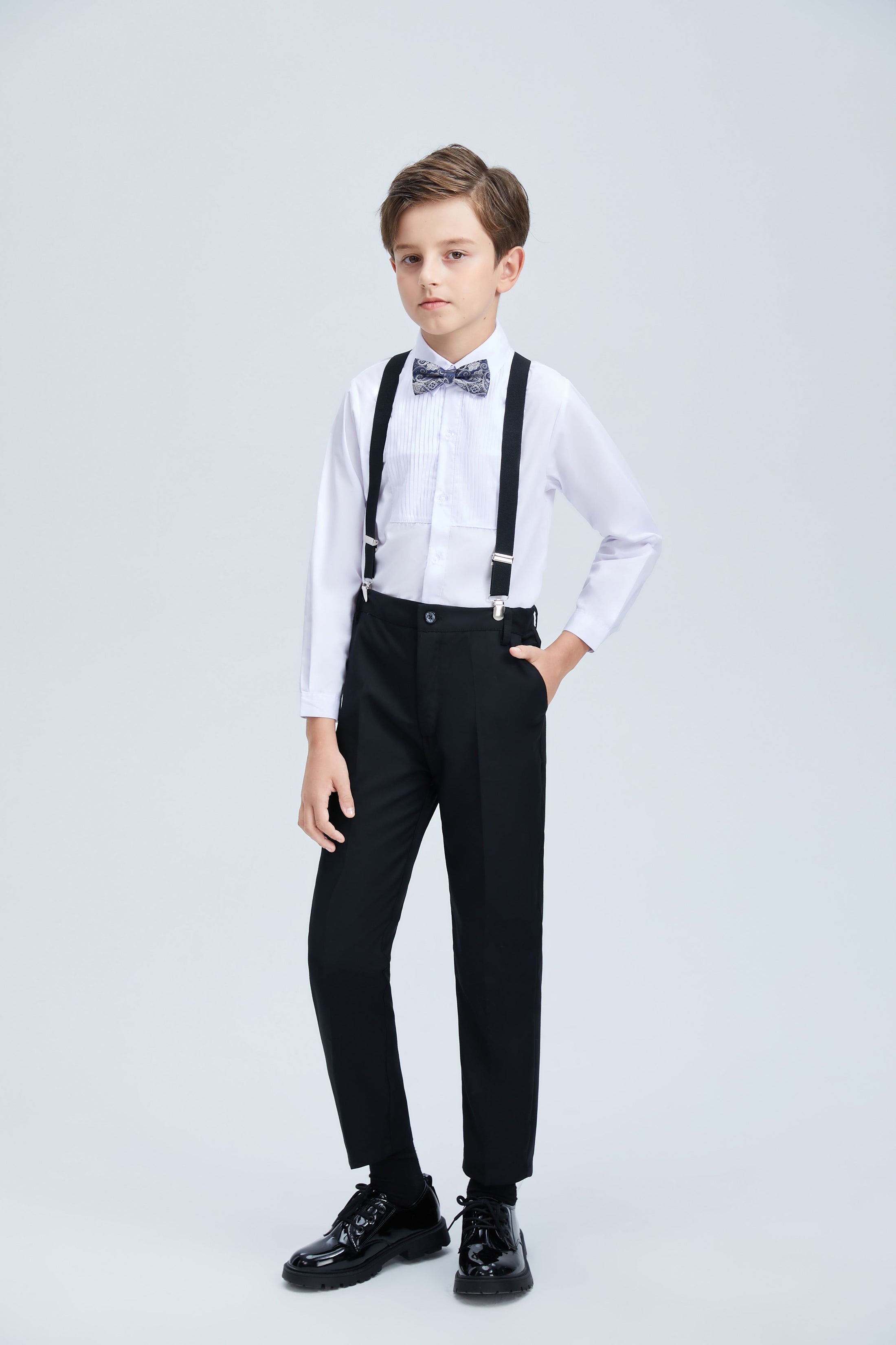 Black Formal Tuxedo 5 Piece Boys Suits