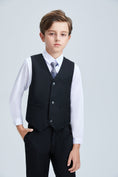 Charger l'image dans la visionneuse de la galerie, Black Formal Tuxedo 5 Piece Boys Suits
