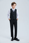 Charger l'image dans la visionneuse de la galerie, Black Formal Tuxedo 5 Piece Boys Suits
