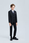 Charger l'image dans la visionneuse de la galerie, Black Formal Tuxedo 5 Piece Boys Suits
