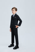 Charger l'image dans la visionneuse de la galerie, Black Formal Tuxedo 5 Piece Boys Suits
