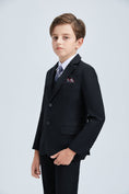 Charger l'image dans la visionneuse de la galerie, Black Formal Tuxedo 5 Piece Boys Suits
