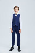 Load image into Gallery viewer, Navy Kid Formal Classic 5 Piece Boys Suits
