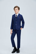 Load image into Gallery viewer, Navy Kid Formal Classic 5 Piece Boys Suits
