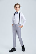 Load image into Gallery viewer, Light Grey Formal Classic Suits Set 5 Piece Boys Suits
