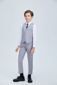 Bild in Galerie-Betrachter laden, Light Grey Classic 4 Piece Boy's Formal Suits With Vest+Pants+Shirt+Tie
