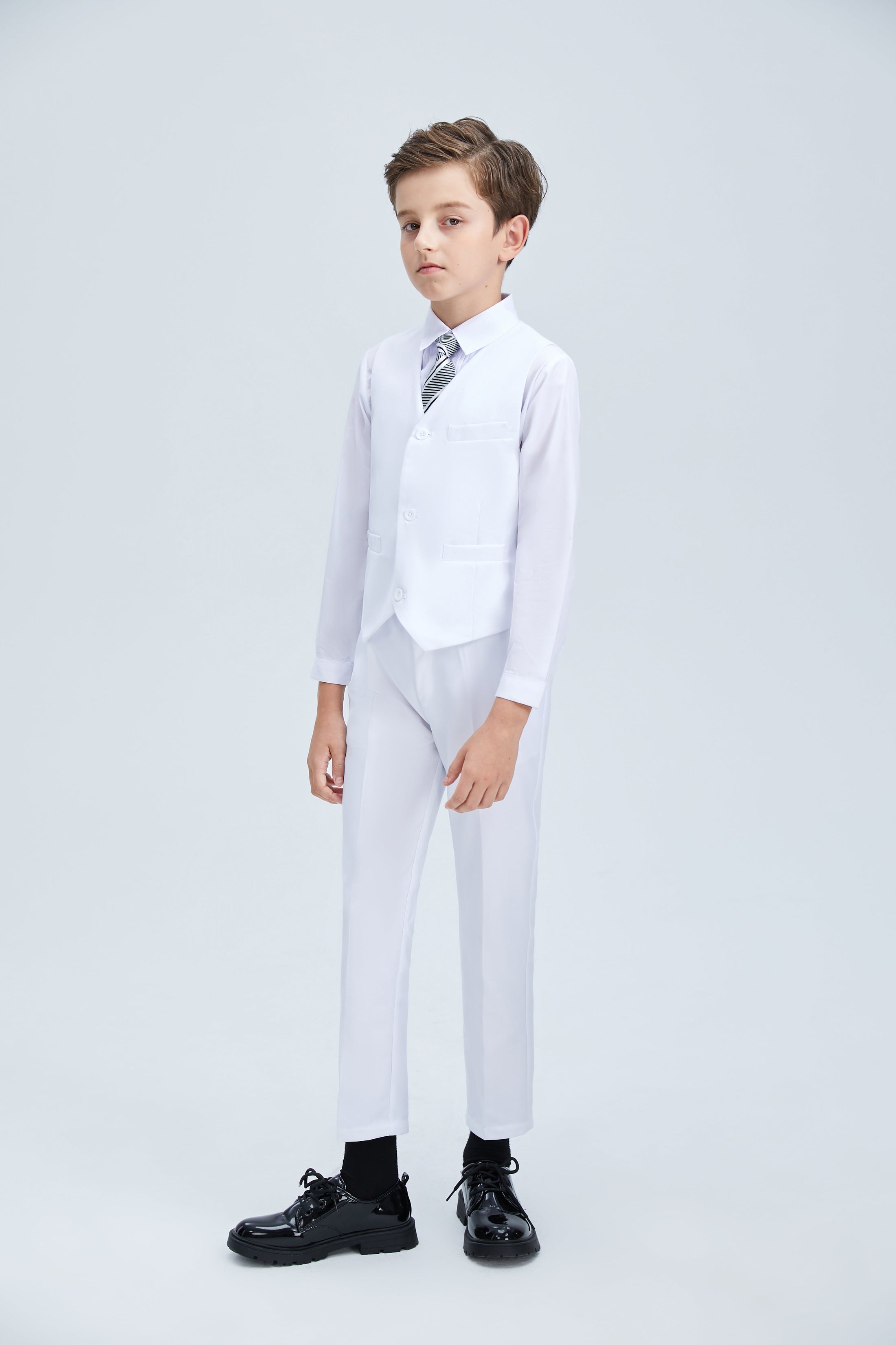 White Tuxedo 5 Piece Boys Suits