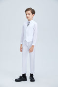 Charger l'image dans la visionneuse de la galerie, White Slim 4 Piece Boy's Formal Suits With Vest+Pants+Shirt+Tie
