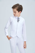 Cargar la imagen en la vista de la galería, White Tuxedo 5 Piece Boys Suits
