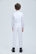 Charger l'image dans la visionneuse de la galerie, White Slim 4 Piece Boy's Formal Suits With Vest+Pants+Shirt+Tie
