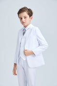 Cargar la imagen en la vista de la galería, White Tuxedo 5 Piece Boys Suits
